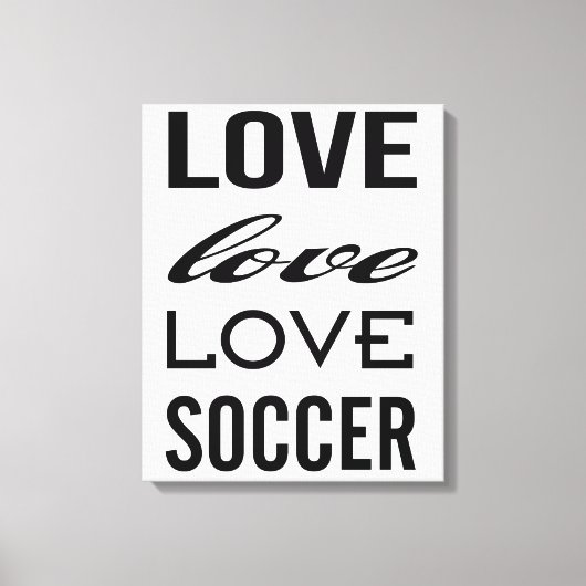 Liefde Voetbal Galerij Omwikkeld Canvas Afdruk (Voorkant)