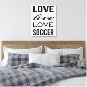 Liefde Voetbal Galerij Omwikkeld Canvas Afdruk (Insitu (Slaapkamer))