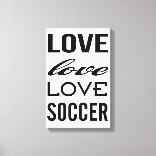 Liefde Voetbal Galerij Omwikkeld Canvas Afdruk (Voorkant)