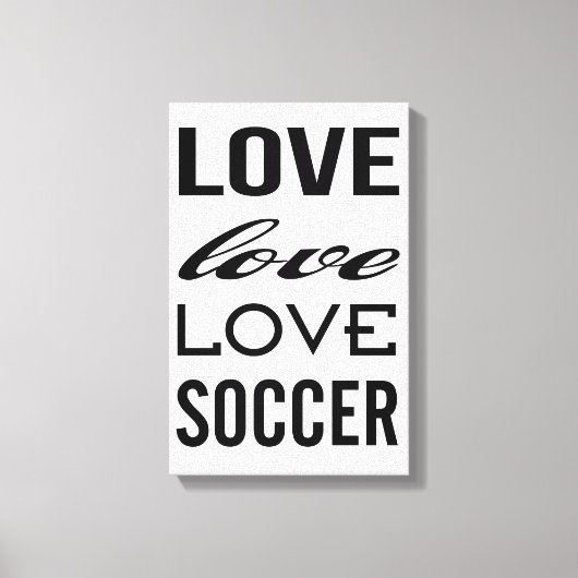 Liefde Voetbal Galerij Omwikkelde Canvas Afdruk (Voorkant)