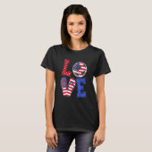 Liefde Voetbal Met USA Flag Flip Flop Kostuum Mann T-shirt (Voorkant volledig)
