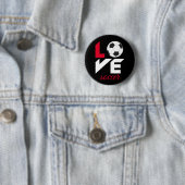 Liefde voetbal ronde button 5,7 cm (In situ)
