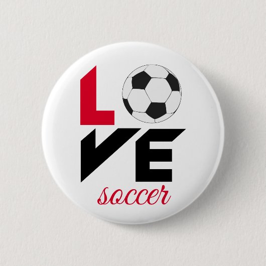 Liefde voetbal ronde button 5,7 cm (Voorkant)