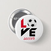 Liefde voetbal ronde button 5,7 cm (Voorkant /achterkant)
