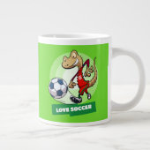 Liefde Voetbal Schattige Gecko Funny Voetballer Ca Grote Koffiekop (Rechts)