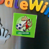 Liefde Voetbal Schattige Gecko Funny Voetballer Ca Magneet