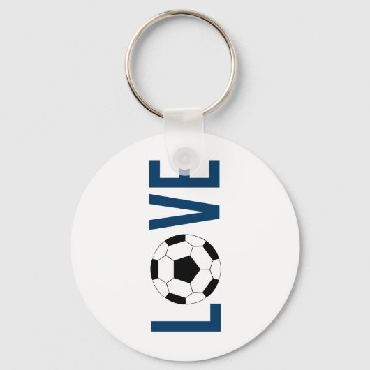 Liefde Voetbal Sleutelhanger (blauw) (Voorkant)