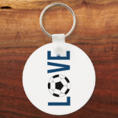 Liefde Voetbal Sleutelhanger (blauw) (Voorkant)