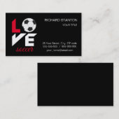 Liefde voetbal visitekaartje (Voorkant / Achterkant)
