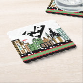 LIEFDE VOGEL IN DE STAD KARTONNEN ONDERZETTERS (Gebogen)