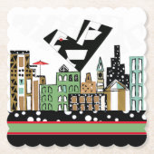 LIEFDE VOGEL IN DE STAD KARTONNEN ONDERZETTERS (Voorkant)