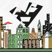 LIEFDE VOGEL IN DE STAD KARTONNEN ONDERZETTERS