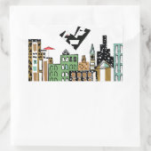 LIEFDE VOGEL IN DE STAD RECHTHOEKIGE STICKER (Tas)