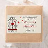 Liefde Vogel In Vogelkooi Bruiloft Favor Labels (Insitu)