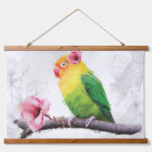 Liefde Vogel met Flower Wall Art Hangend Wandkleed (Voorkant)