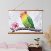 Liefde Vogel met Flower Wall Art Hangend Wandkleed (Slaapkamer)