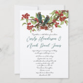  Liefde Vogel Rood Bloeiende Boom Bruiloft Kaart (Voorkant)