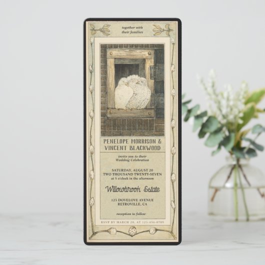 Liefde Vogel - Witte Duiven Trouwen Kaart (Staand voorkant)