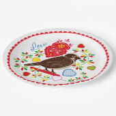 Liefde vogelborduurster papieren bordje (Gekanteld)