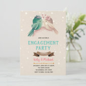 Liefde-vogelfeest-uitnodiging Kaart (Staand voorkant)