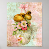 Liefde vogels Bloem Paaskunst Poster (Voorkant)