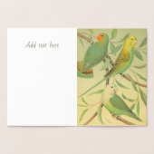 Liefde vogels en parkieten - Zilver Folie Kaarten (Binnen)