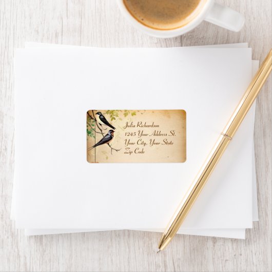 Liefde Vogels Schattig Zoet Romantisch Bruiloft La Etiket (Insitu)