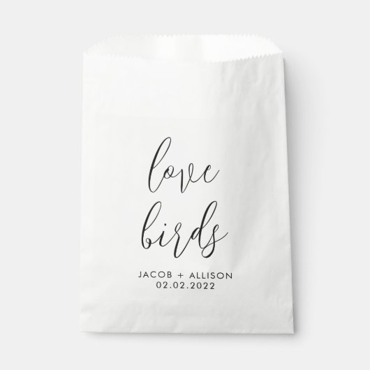 Liefde Vogels Wildbloem Zaden Bruiloft confetti fa Bedankzakje (Voorkant)