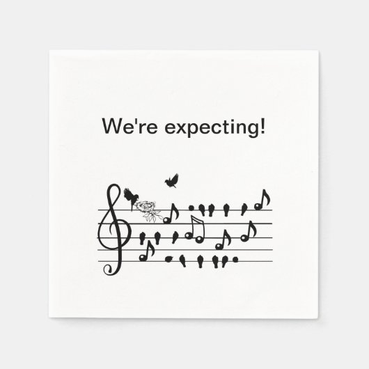 Liefde vogels, zwangerschap, aanpasbaar servet (Voorkant)