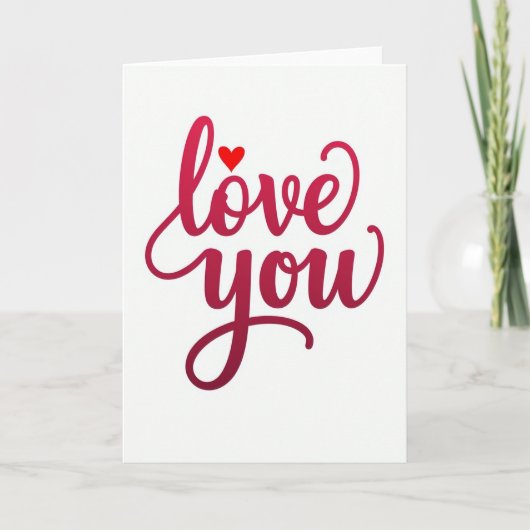 Liefde Vol Hart Script Kaart (Voorkant)
