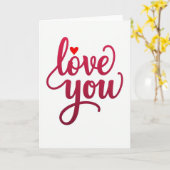 Liefde Vol Hart Script Kaart (Gele Bloem)