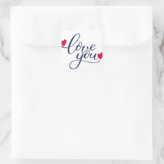 Liefde Vol Vierkante Sticker (Tas)