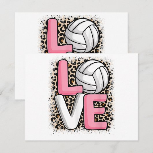 Liefde Volleybal Leopard Print Vrouwen Meisjes Vol (Voorkant / Achterkant)