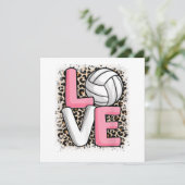 Liefde Volleybal Leopard Print Vrouwen Meisjes Vol Bedankkaart (Staand voorkant)