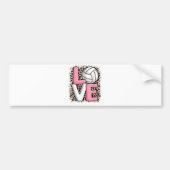 Liefde Volleybal Leopard Print Vrouwen Meisjes Vol Bumpersticker (Voorkant)