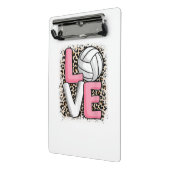 Liefde Volleybal Leopard Print Vrouwen Meisjes Vol Mini Klembord (Angled2)