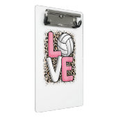 Liefde Volleybal Leopard Print Vrouwen Meisjes Vol Mini Klembord (Schuin)