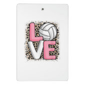 Liefde Volleybal Leopard Print Vrouwen Meisjes Vol Mini Klembord (Achterkant)