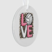 Liefde Volleybal Leopard Print Vrouwen Meisjes Vol Ornament (voorkant)