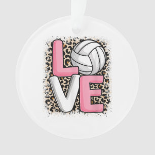 Liefde Volleybal Leopard Print Vrouwen Meisjes Vol Ornament