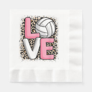 Liefde Volleybal Leopard Print Vrouwen Meisjes Vol Servet