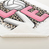 Liefde Volleybal Leopard Print Vrouwen Meisjes Vol Sherpa Deken (3/4)
