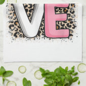 Liefde Volleybal Leopard Print Vrouwen Meisjes Vol Theedoek (Gevouwen)