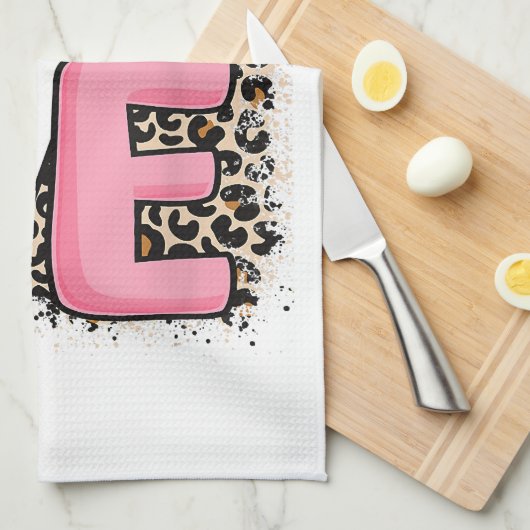 Liefde Volleybal Leopard Print Vrouwen Meisjes Vol Theedoek (Quarter Fold)