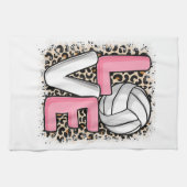 Liefde Volleybal Leopard Print Vrouwen Meisjes Vol Theedoek (Horizontaal)