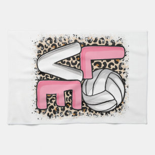 Liefde Volleybal Leopard Print Vrouwen Meisjes Vol Theedoek