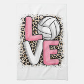 Liefde Volleybal Leopard Print Vrouwen Meisjes Vol Theedoek (Verticaal)