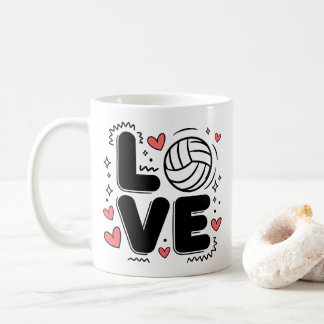 Liefde Volleybal Schattige Volleybal Speler Meisje Koffiemok