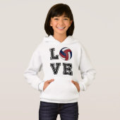 Liefde Volleyball - Donkerrood, wit en donkerblauw (Voorkant volledig)