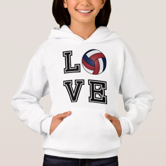Liefde Volleyball - Donkerrood, wit en donkerblauw (Voorkant)